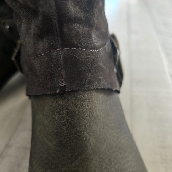 Vera Wang olive green suede motorcycle boots size 9 EUR 40 - Picture 10 of 13